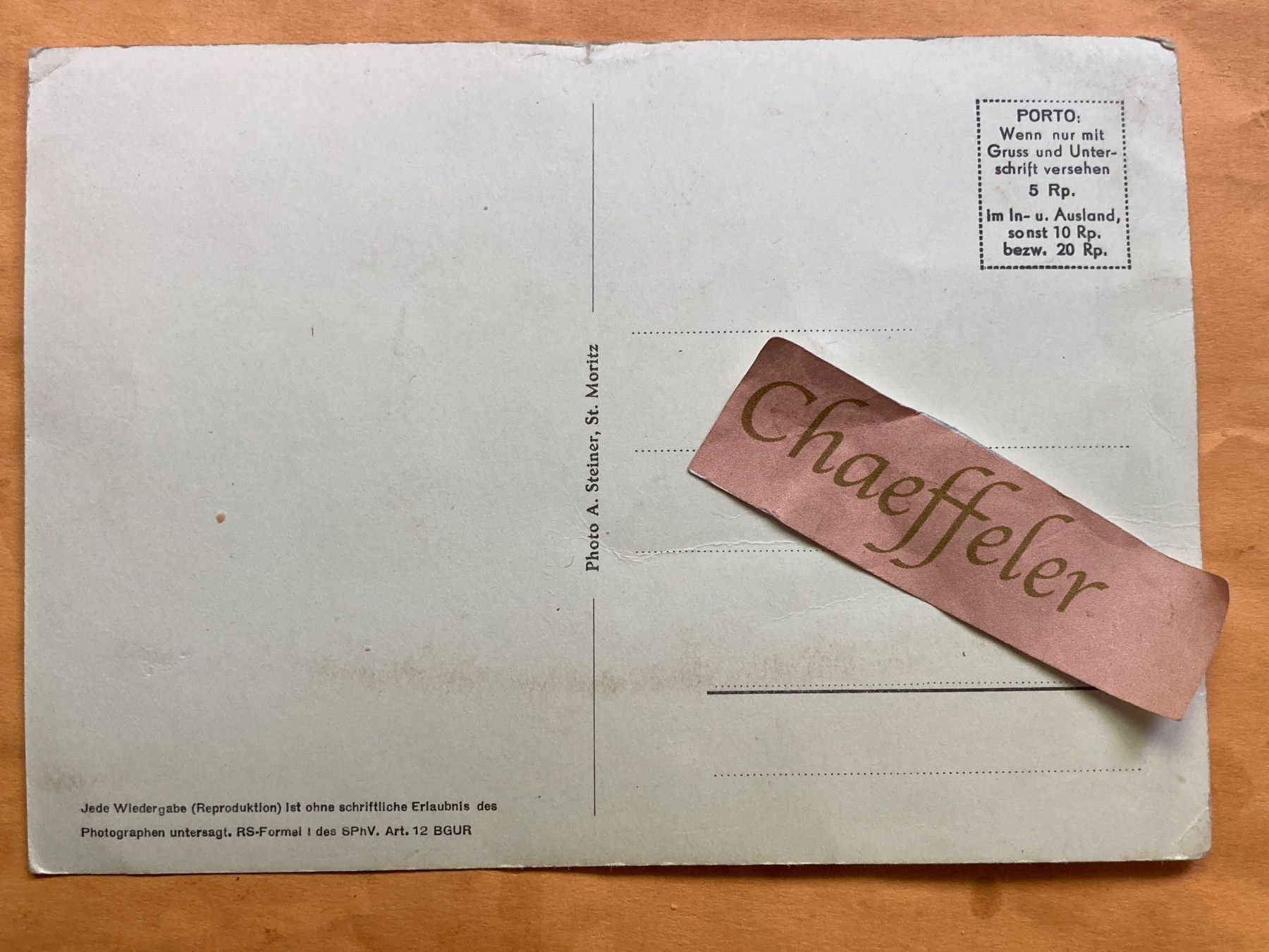 Cartoline postali: 4002 St. Moritz – Usato da Zürich venduto da Chaeffeler 1