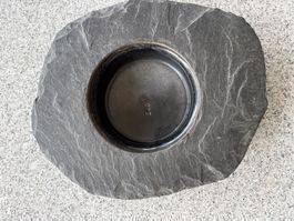 Servier-/Warmhalteplatte aus Naturschiefer m Keranikeinsatz