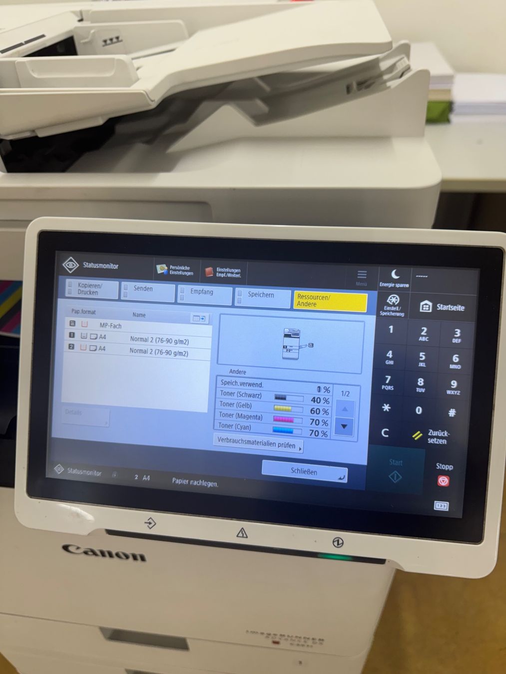 Canon Stampanti: Canon imageRUNNER ADVANCE DX C257i – Usato da Dottikon venduto da kopexport 2
