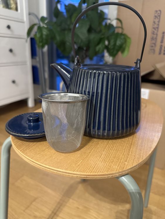 Fruit Life Teeset Aus Porzellan - Teekanne 640ml + 2 Tassen, Zitronen-Design