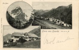 Guarda   GR  mit Hôtel MEISSER und Piz Buin    um 1909