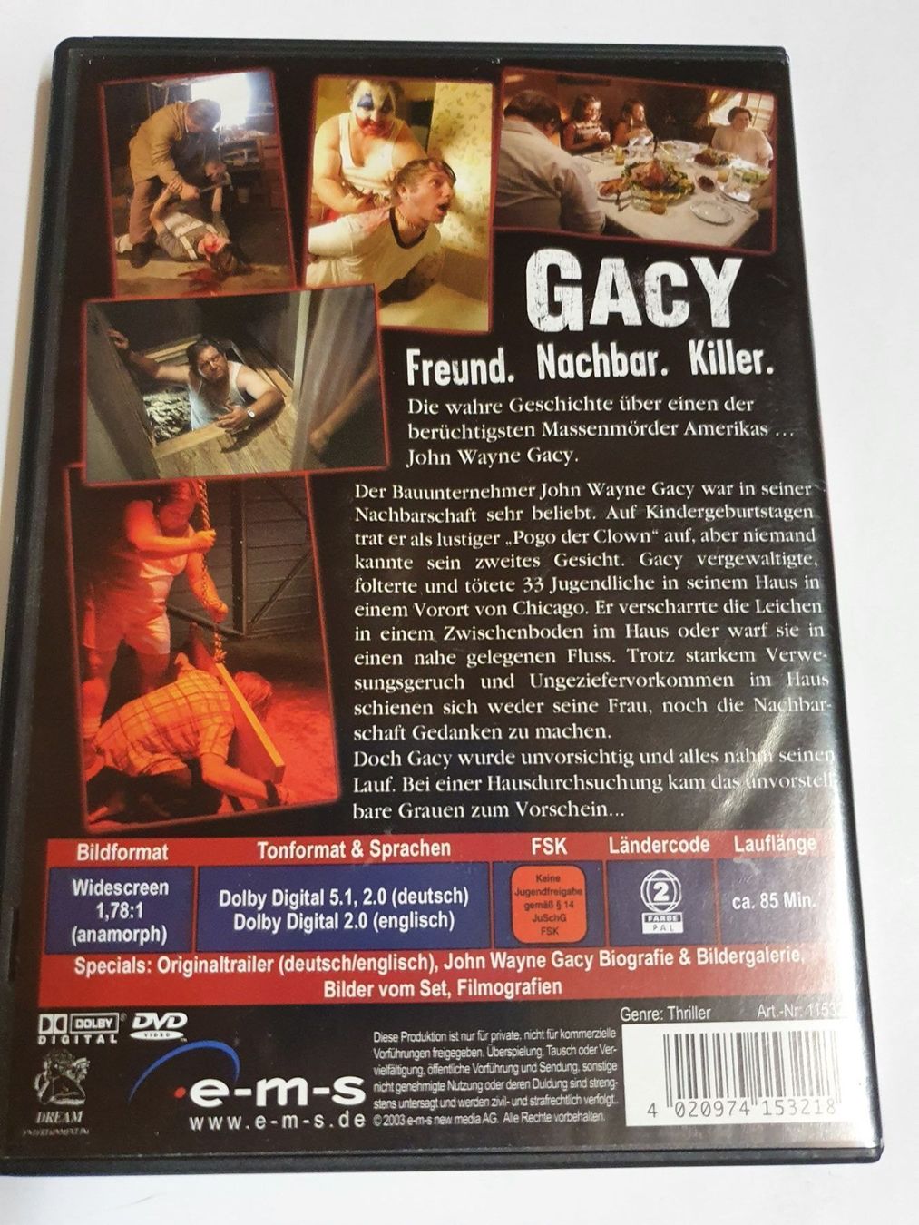 Tutti i DVDs: Freund Nachbar Killer GACY – Usato da Oberdorf BL venduto da BaldenEagle 3