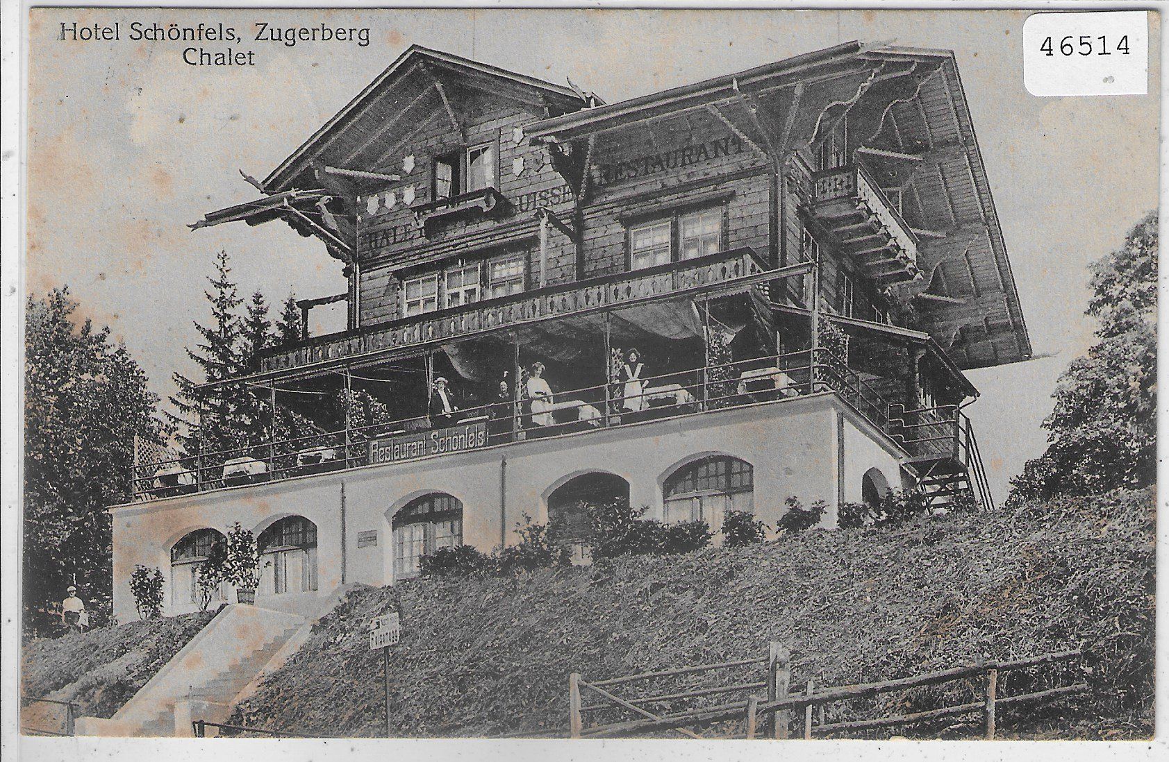 Cartoline postali: Hotel Schönfels Zugerberg -  Chalet – Difettoso da Ettingen venduto da Kartenplanet