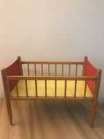 Puppenbett Holz rot 50er- 60er Jahre Vintage Wisa Gloria