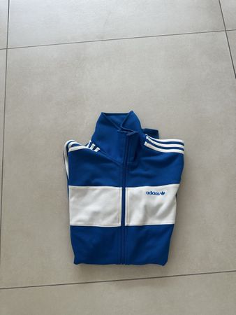 Adidas Jacke / Trainingsjacke blau-weiss, Top Zustand!