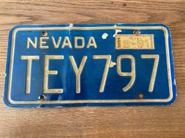 Plaque immatriculation Nevada Tey797