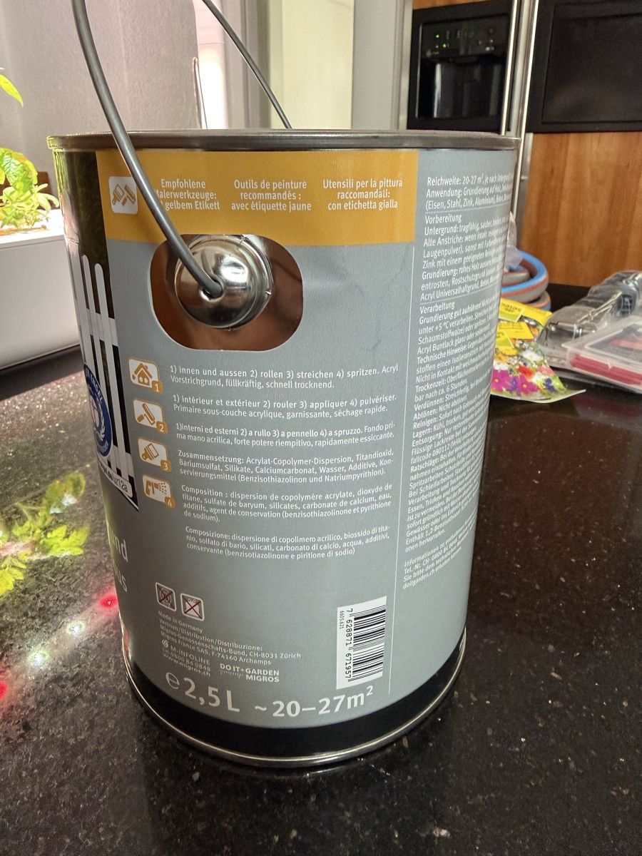 Colori: MIOCOLOR Acryl Vorstrich Weiss, 2.5L, OVP – Nuovo e nell'imballaggio originale da Luzern venduto da Grawp 1
