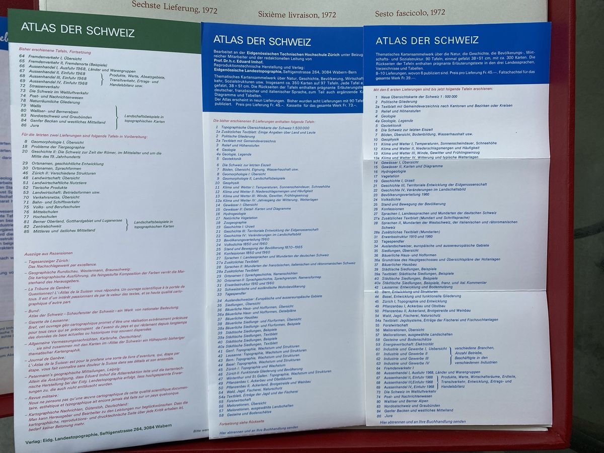 Cartine & Atlanti: Atlas der Schweiz 1978 – Nuovo (secondo la descrizione) da Ebikon venduto da edithundkari 1