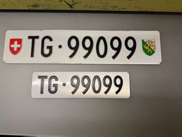 Autonummer Kontrollschild Thurgau TG 99099
