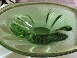 Glasschale Kristallteller von M. Metelak massiv Glas