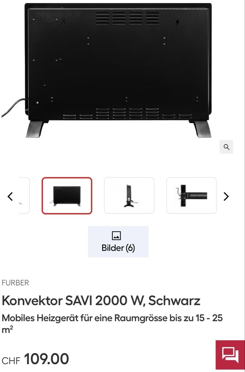 Radiatori: Heizgerät 2000W, SchwarzTop Zustand! – Nuovo (secondo la descrizione) da Niederbipp venduto da Wilma_ruh 1