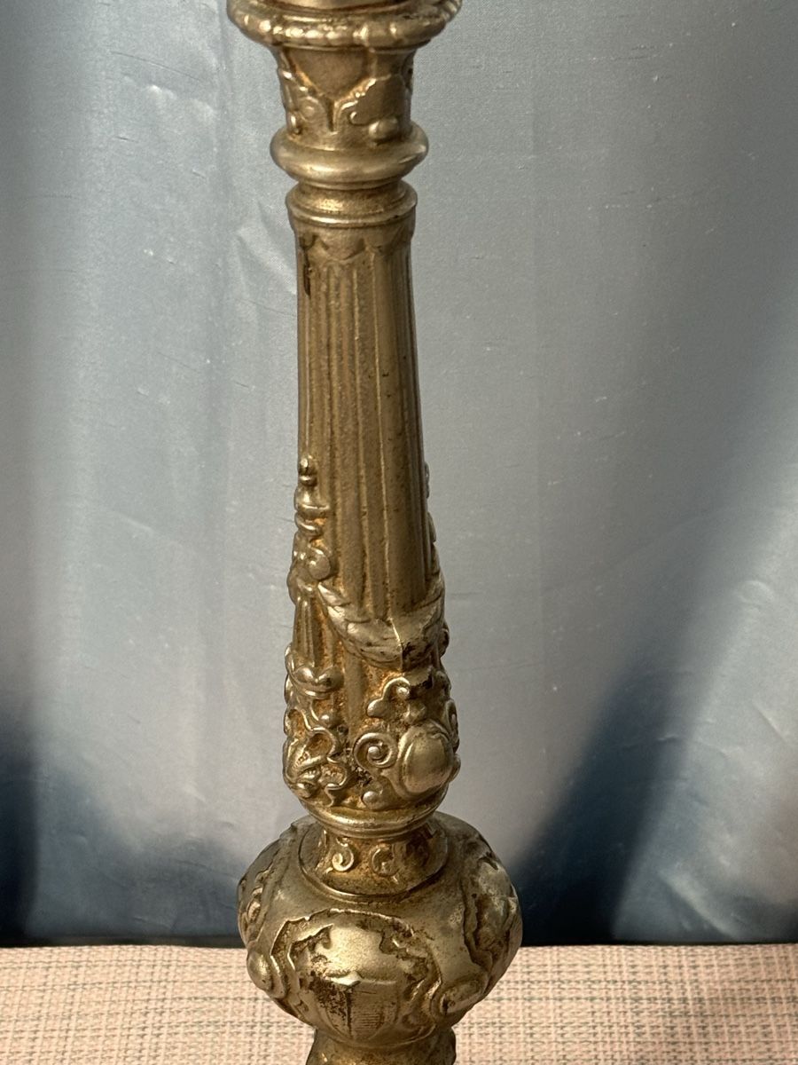 Portacandele: Alter historistischer Kerzenleuchter versilbert 35 cm – Usato da Grenchen venduto da swiss.antiques 2