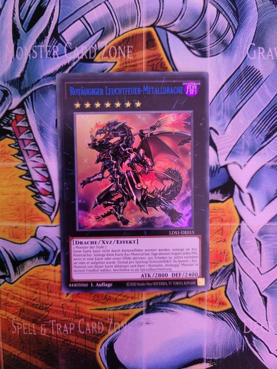 Produktbild von Rotäugiger Leuchtfeuer-Metalldrache Secret Rare Yugioh Karte