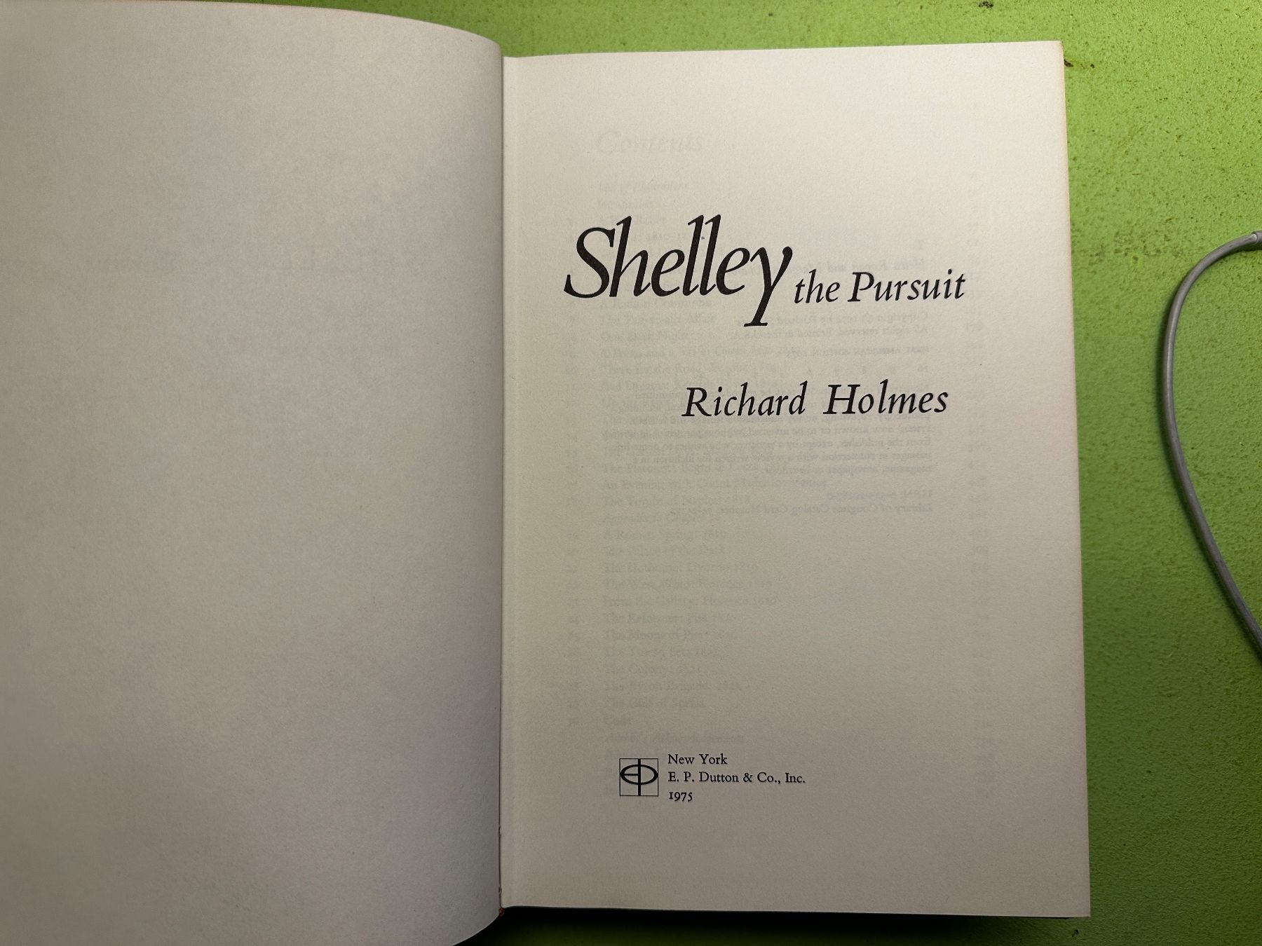 Libri: Richard Holmes: Shelley, the Pursuit. – Usato da Zürich venduto da allp 2