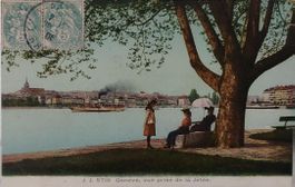 GENÈVE  -  Bateau à Vapeur, vue prise de la Jetée
