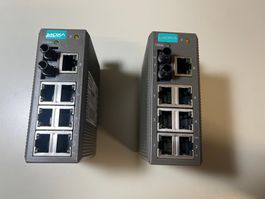 2stk. Moxa Ethernet Industrie Switch 8 Port LWL