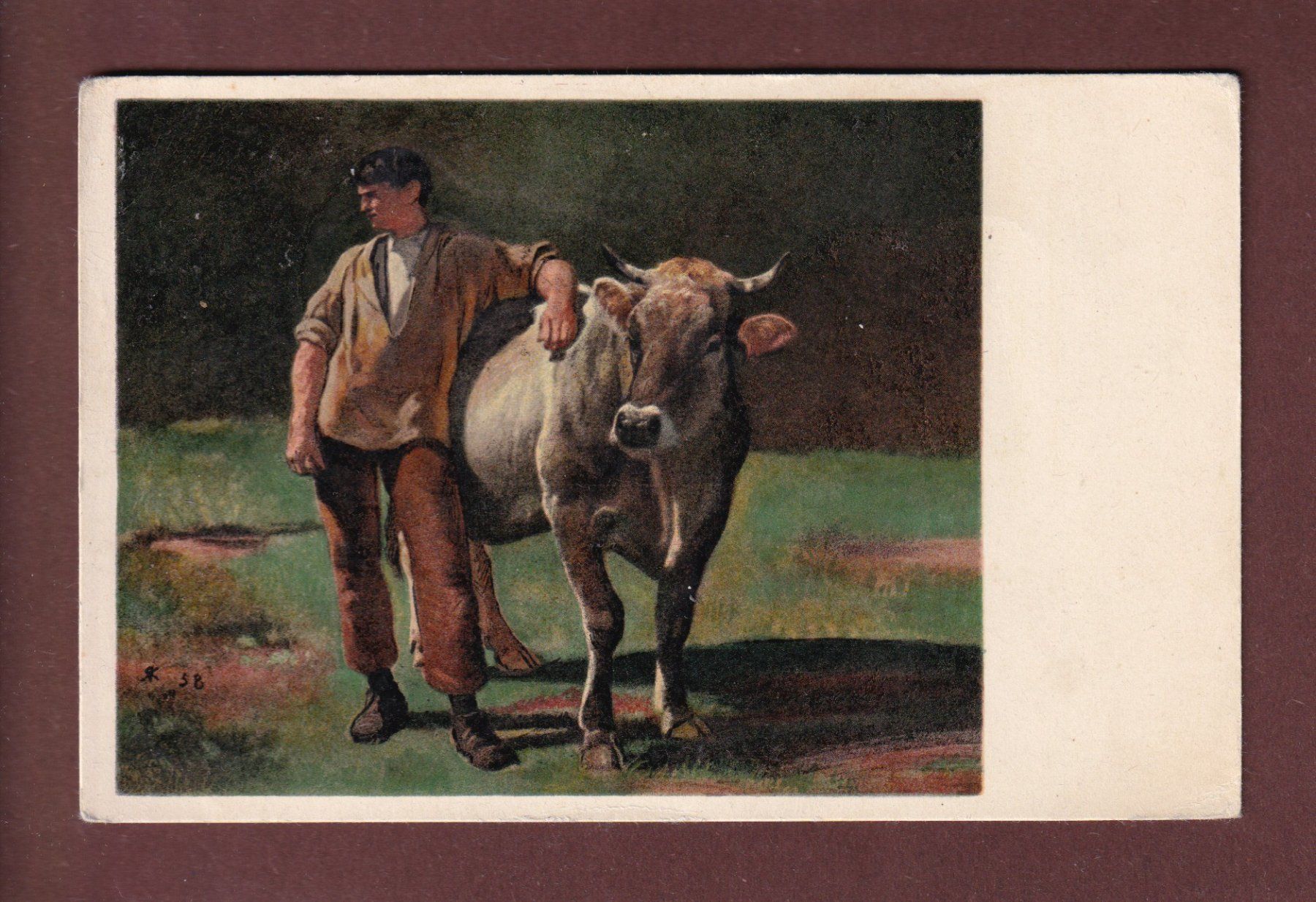 Ansichtskarten: Pro Juventute - Rudolf Koller - Kuh – Gebraucht aus Pully von nicecards-shop