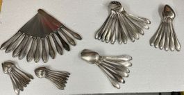 12er-Set Silberbesteck von Valsodo mit Initialen RG oder GR