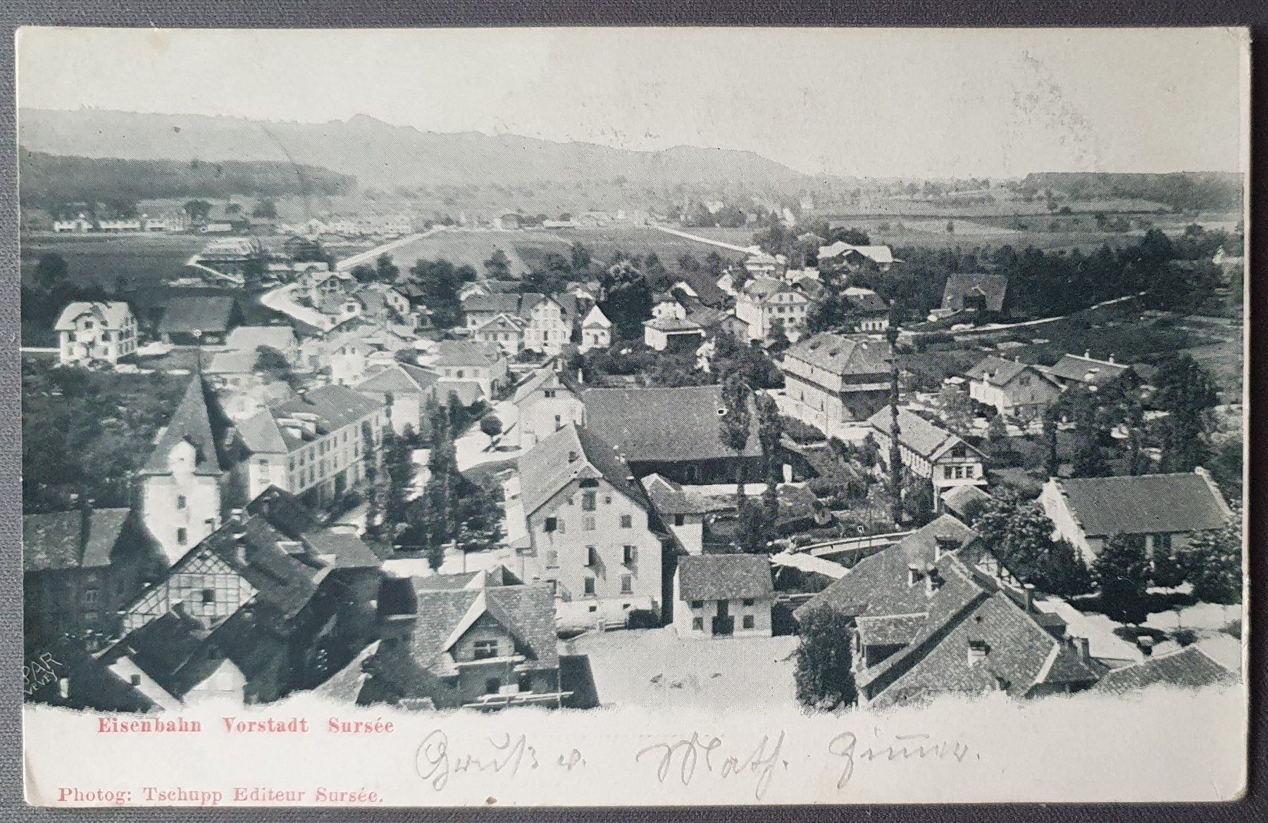 Cartoline postali: Sursee - Eisenbahn Vorstadt 1902 – Usato da Kreuzlingen venduto da Rschweiz1