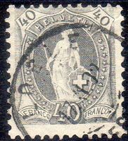 STEHENDE HELVETIA 69D 40RP  GESTEMPELT ERHALT SIEHE SCAN 27