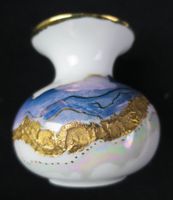 kleine Vase, vergoldet, ca. 6,5 x 6 cm