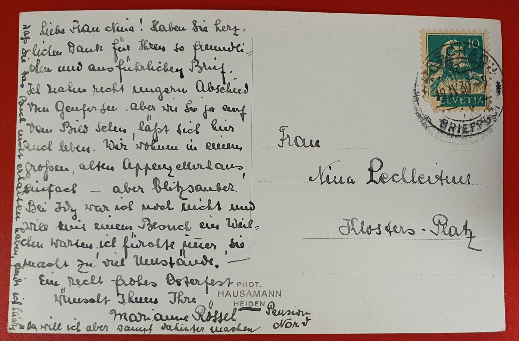 Ansichtskarten: Heiden 1930 – Gebraucht aus Kreuzlingen von Rschweiz1 1