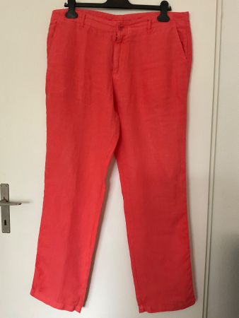 ATLANTA 100% Leinen Herren Sommer Hose Gr 48 orange