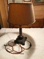 Lampe de table pied en pierre et bronze