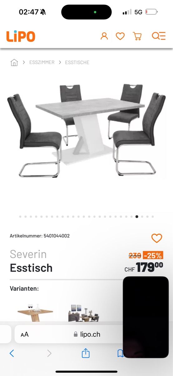 Tavoli: Severin Esstisch Betonoptik gebraucht – Usato da Grüt (Gossau ZH) venduto da Rachelhillen