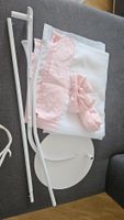 Kinderbett Himmel Set mit Ständer rosa/weiss