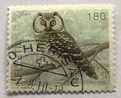 Nr. 1239 Dauermarken Einheimische Vögel Raufsskauz GESTEMPEL