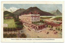 INTERLAKEN Hotel & Pension St.Gotthard - Dampfschiff