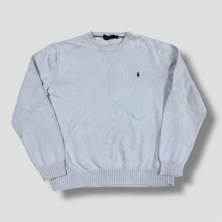 Polo Ralph Lauren knitted white crewneck retro pullover pull