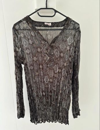 BIAGGINI Y2K LANGARMBLUSE SHEER PAISLEY MUSTER L