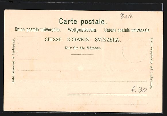 Cartoline postali: Litho Basel, Rathhaus und Marktplatz mit – Usato da Berlin venduto da bartko-reher 1