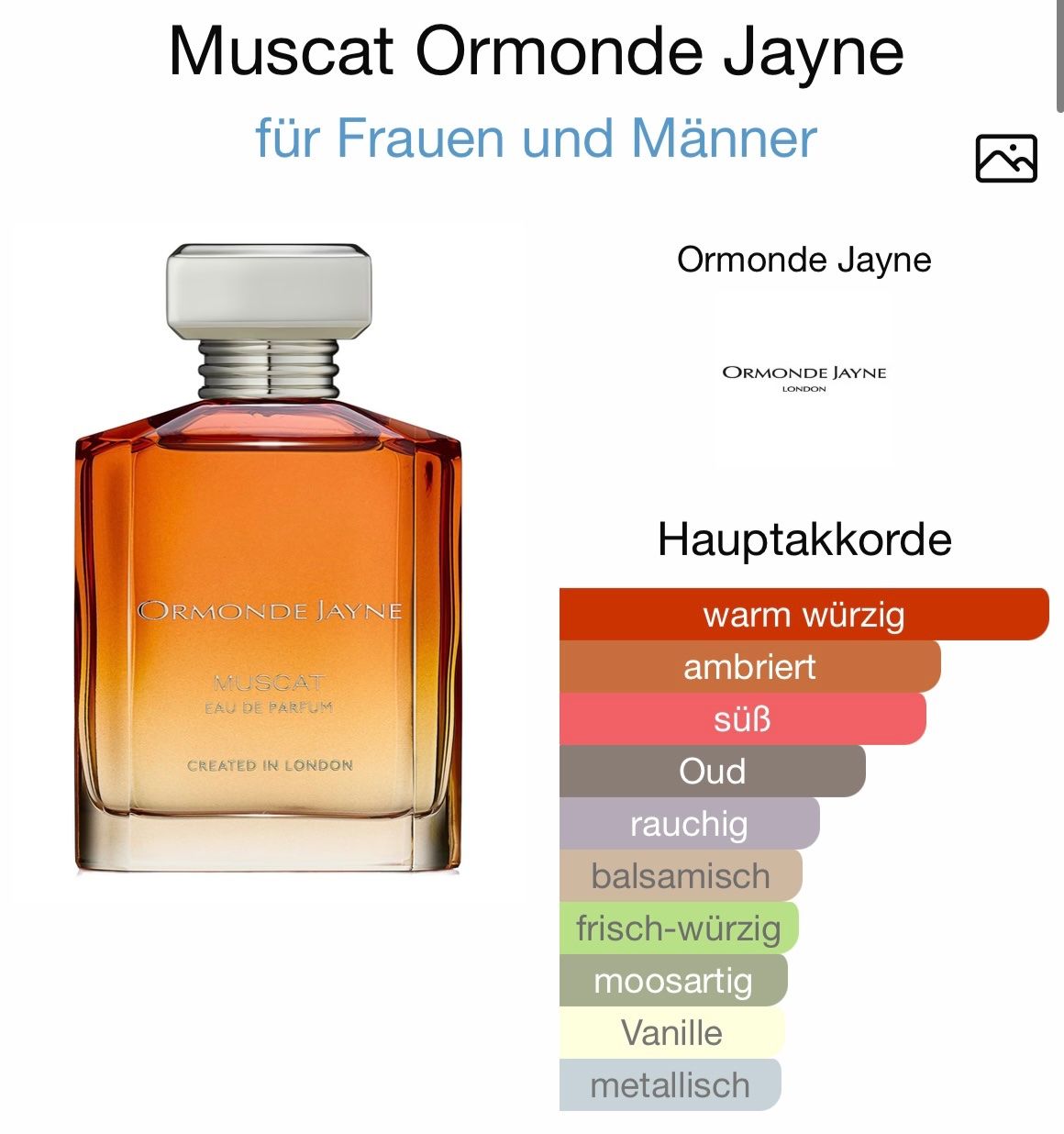 Profumi & Eau de Toilette: Muscat Ormonde Jayne 5 ml Abfüllung – Nuovo (secondo la descrizione) da St. Gallen venduto da lfs_nxl8 1