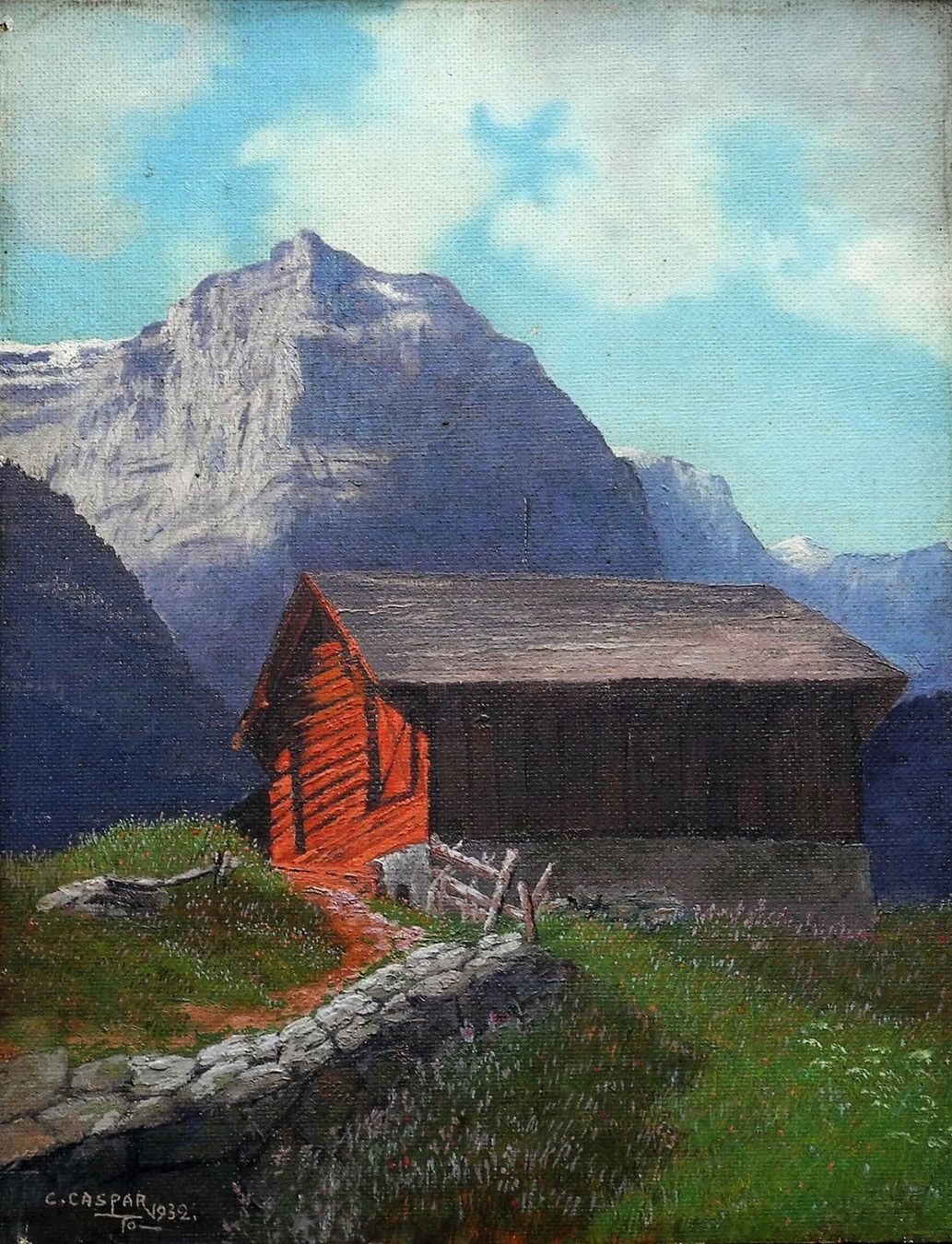 Dipinti: Ranft im Glarus 1932 signiert Caspar – Usato da Schlossrued venduto da RareKunstWelt 1