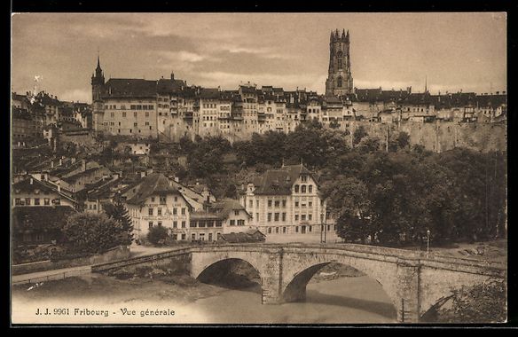 Cartes postales: AK Fribourg, Vue générale – D'occasion à Berlin par bartko-reher