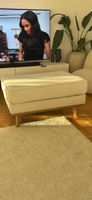 Hocker Stoff beige 79x58x43 cm guter Zustand