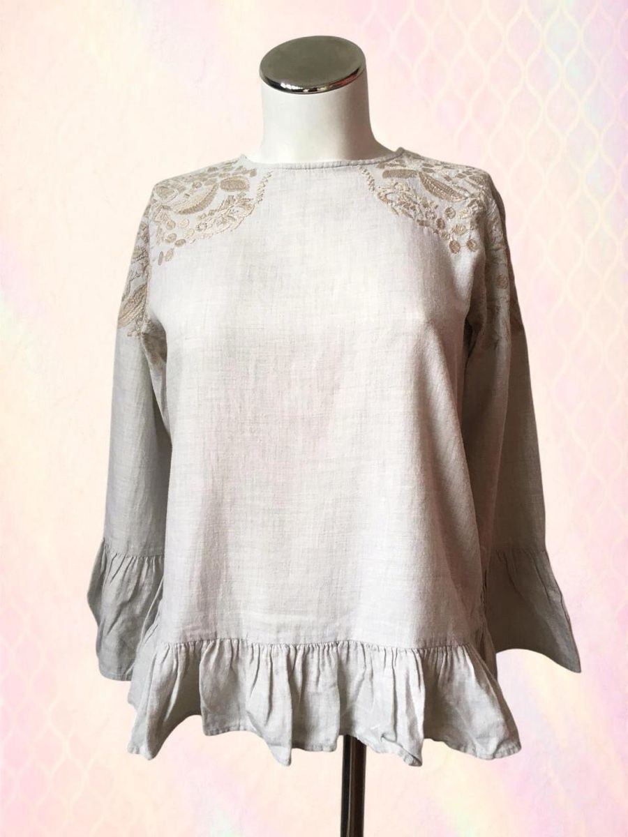 Zara Camicette: Blouse brodée - S - Bohème chic – Usato da Troinex venduto da Irisglo 1