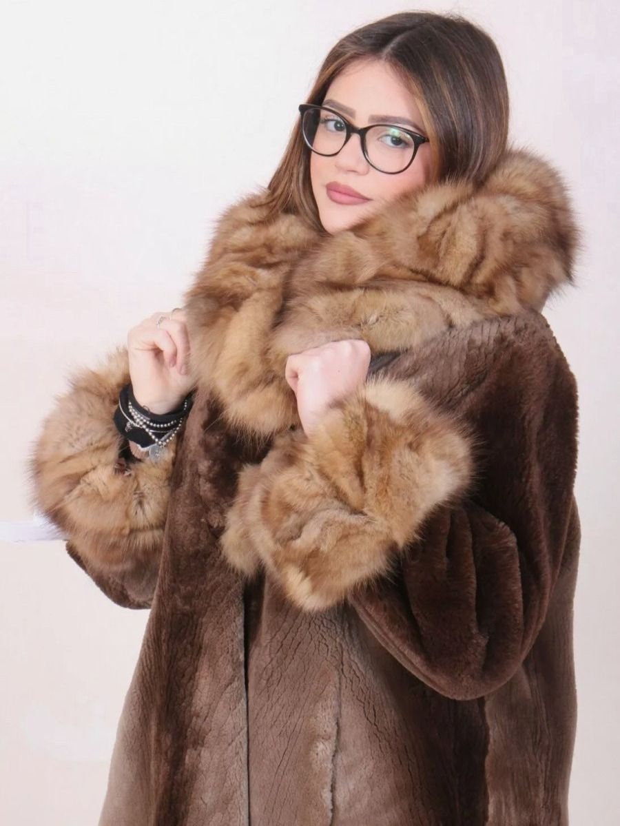 Mäntel: Zobel Pelz Mantel Kapuze 42 L sable – Neu (gemäss Beschreibung) aus Obergösgen von crystalfox 4