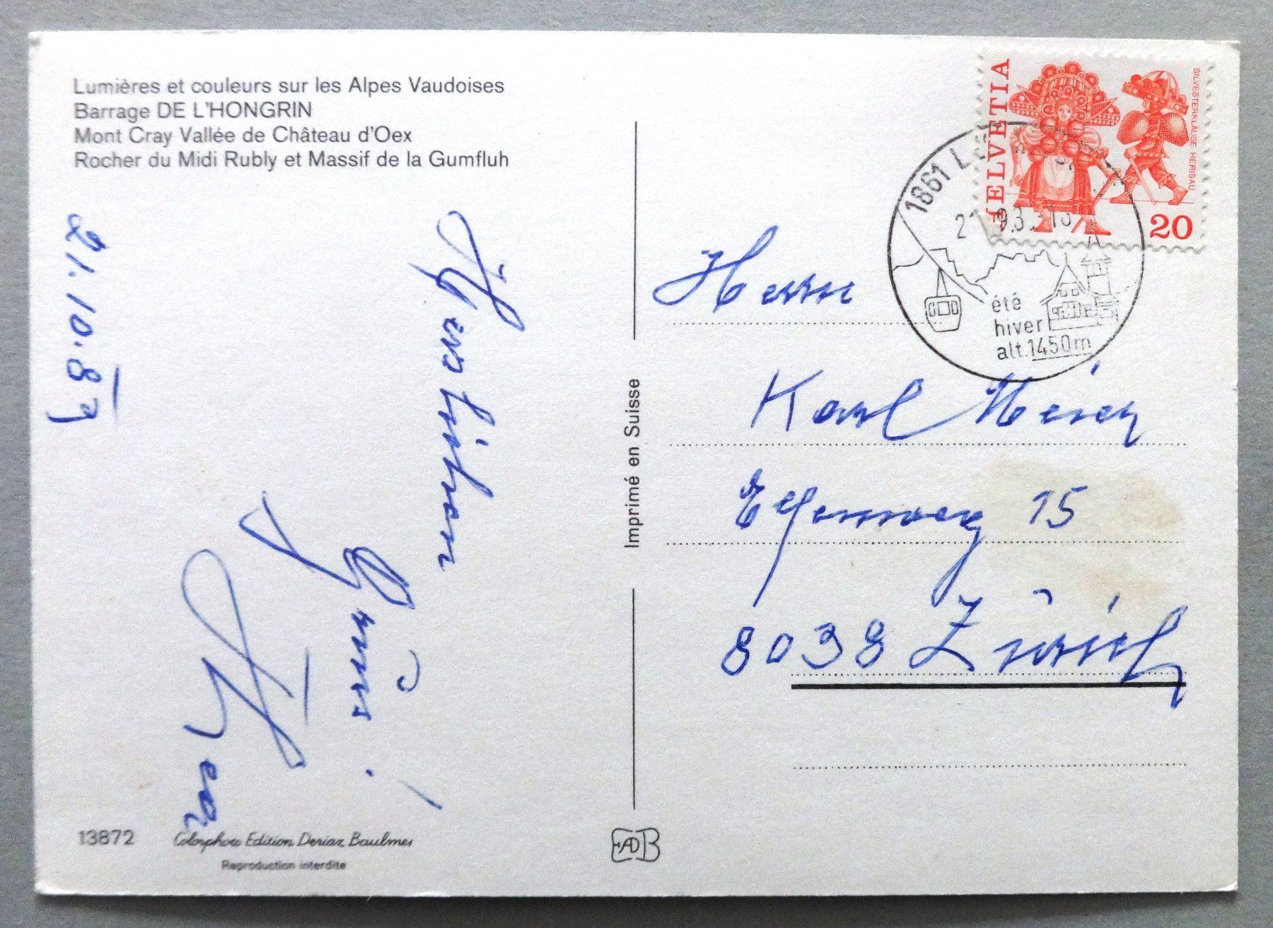 Cartoline postali: Barrage de L' Hongrin – Difettoso da Fétigny venduto da Billy2miny 1
