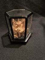 Miniatur-Glasvitrine mit filigranem Tempel - Rarität!