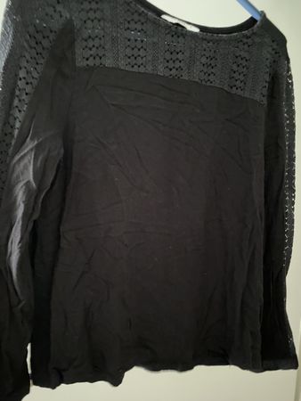ONLY Bluse mit Spitze, Grösse S, Schwarz