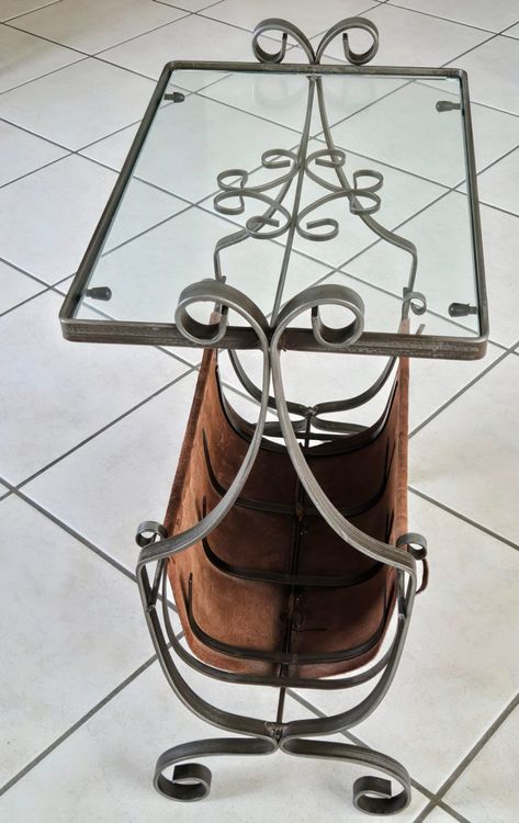 Table d'appoint, pouring et fer forgé - L'atelier du Meuble Pop