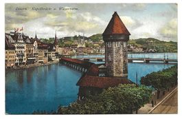 Luzern - Stadt - Kapellbrücke - Wasserturm - 1916