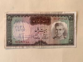 IRAN - REZA SHAH - 20 Rials N.D. (1969) - Graffiti