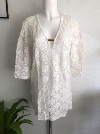 Fürstenberg Boho Tunika Spitze, weiss, Gr 38