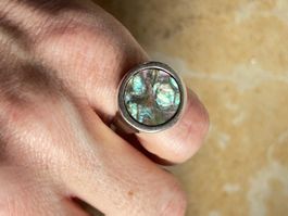 Vintage Silber Ring Abalone Muschel ( gr.50)