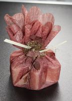 Teelicht Stern naturfarben in hellbraunes Vlies gepackt NEU